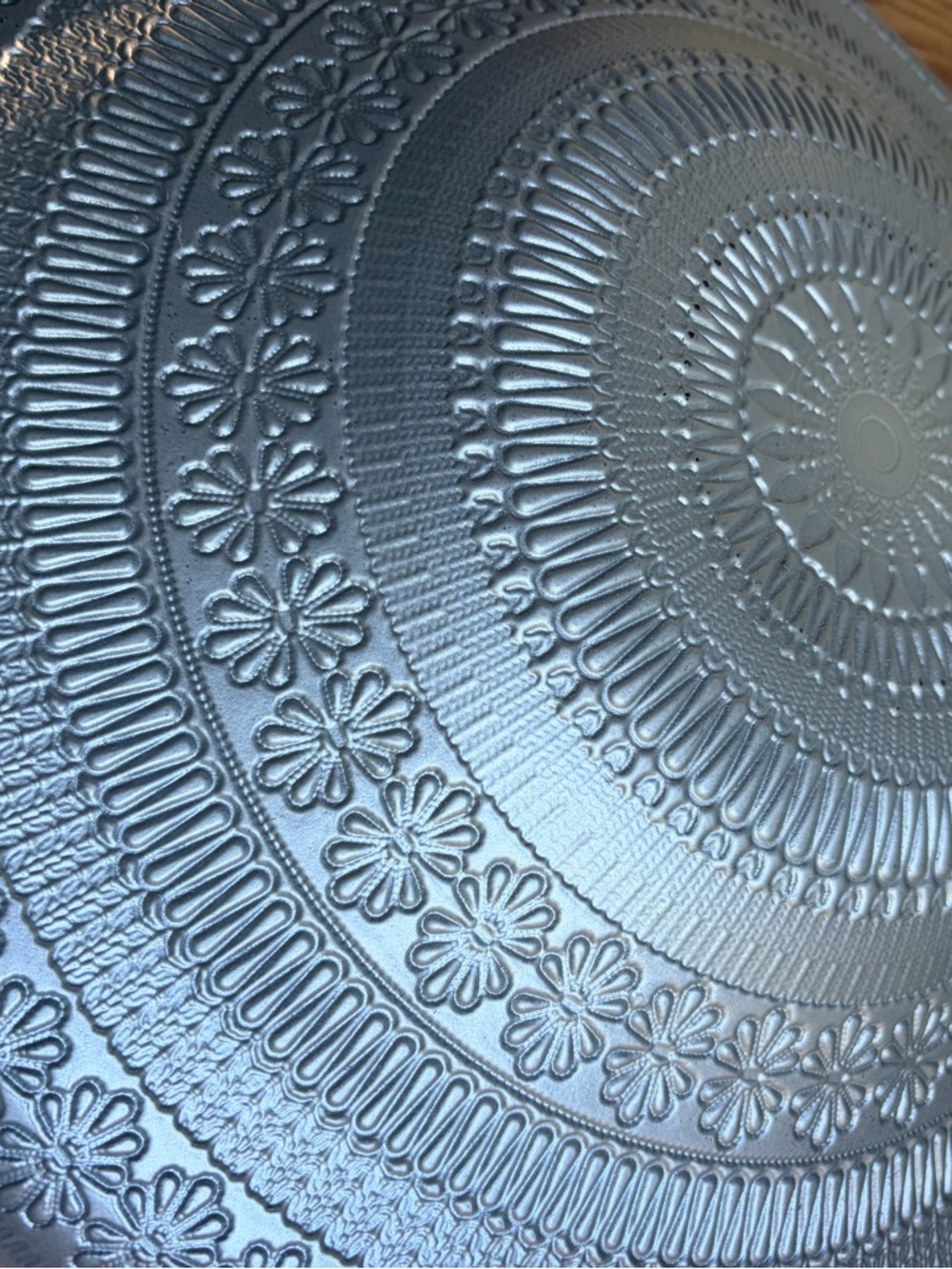 ARGENT VERITABLE SILVER/NAVY BLUE/WHITE/GOLD RIM DECORATIVE GLASS BOWL/PLATTER - Picture 6 of 7
